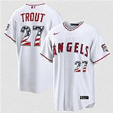 Men's Los Angeles Angels #27 Mike Trout 2026 White USA 250 Fourth of July Home Stadium Stitched Jersey Dzhi,baseball caps,new era cap wholesale,wholesale hats