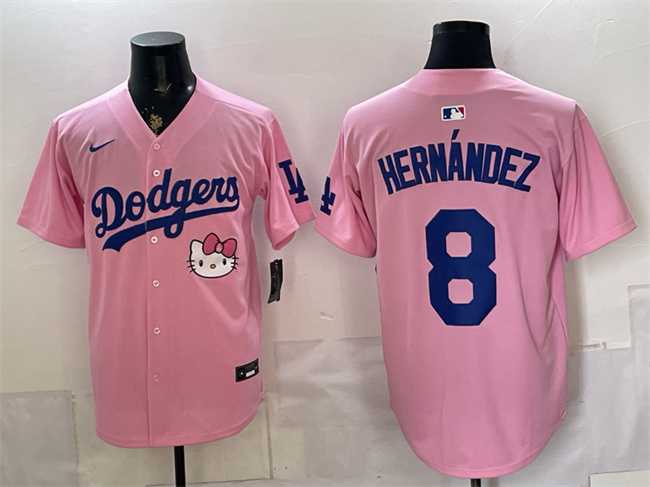Men's Los Angeles Dodgers #8 Enrique Hernandez Pink 2025 Hello Kitty Vapor Limited Stitched Jersey,We sell and wholesale Men's Los Angeles Dodgers #8 Enrique Hernandez Pink 2025 Hello Kitty Vapor Limited Stitched Jersey on line form chian!