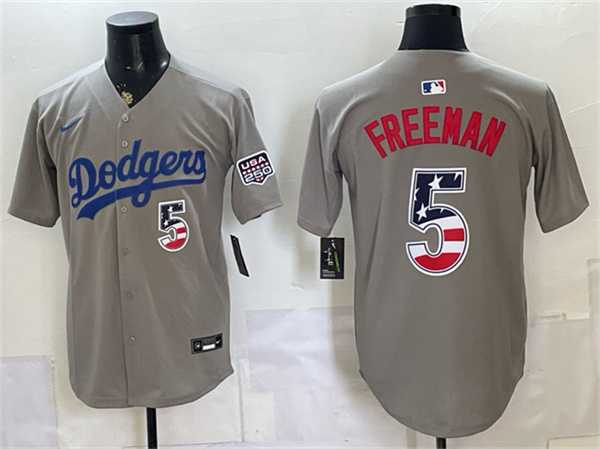 Men's Los Angeles Dodgers #5 Freddie Freeman Gray 250 Fourth of July Road Stitched Jersey Dzhi,We sell and wholesale Men's Los Angeles Dodgers #5 Freddie Freeman Gray 250 Fourth of July Road Stitched Jersey Dzhi on line form chian!