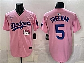 Men's Los Angeles Dodgers #5 Freddie Freeman Pink 2025 Hello Kitty Vapor Limited Stitched Jersey,baseball caps,new era cap wholesale,wholesale hats