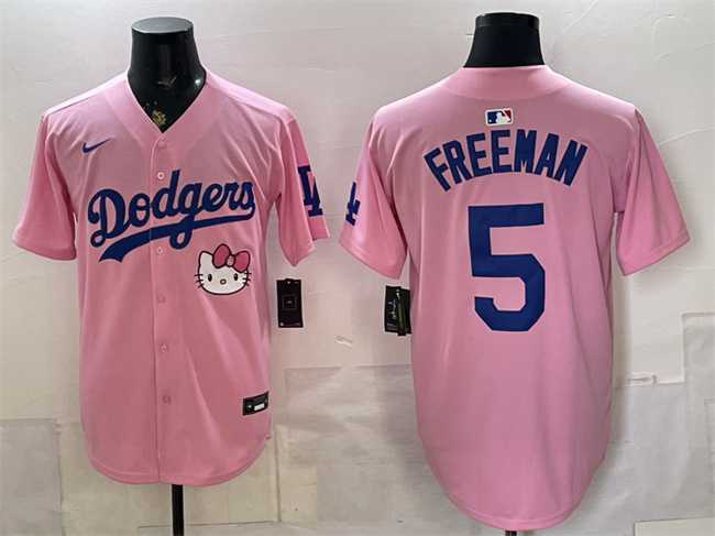 Men's Los Angeles Dodgers #5 Freddie Freeman Pink 2025 Hello Kitty Vapor Limited Stitched Jersey,We sell and wholesale Men's Los Angeles Dodgers #5 Freddie Freeman Pink 2025 Hello Kitty Vapor Limited Stitched Jersey on line form chian!