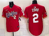 Men's Los Angeles Dodgers x One Piece #2 Zoro Red Vapor Premier Limited Stitched Jersey,baseball caps,new era cap wholesale,wholesale hats