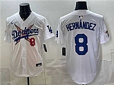Men's Los Angeles Dodgers x One Piece #8 Enrique Hernandez White Vapor Premier Limited Stitched Jersey,baseball caps,new era cap wholesale,wholesale hats