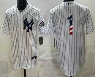 Men's New York Yankees #1 Dad White 2026 USA 250 Fourth of July Home Stadium Stitched Jersey Dzhi,We sell and wholesale Men's New York Yankees #1 Dad White 2026 USA 250 Fourth of July Home Stadium Stitched Jersey Dzhi on line form chian!