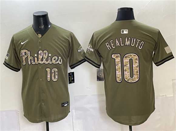 Men's Philadelphia Phillies #10 J.T. Realmuto Olive 2026 Armed Forces Day Stitched Jersey Dzhi,We sell and wholesale Men's Philadelphia Phillies #10 J.T. Realmuto Olive 2026 Armed Forces Day Stitched Jersey Dzhi on line form chian!