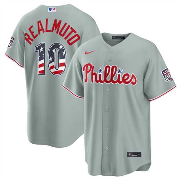 Men's Philadelphia Phillies #10 J.T. Realmuto Gray USA 250 Fourth of July Home Stitched Jersey Dzhi,We sell and wholesale Men's Philadelphia Phillies #10 J.T. Realmuto Gray USA 250 Fourth of July Home Stitched Jersey Dzhi on line form chian!