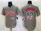 Men's Philadelphia Phillies #12 Kyle Schwarber Gray USA 250 Fourth of July Home Stitched Jersey Dzhi,baseball caps,new era cap wholesale,wholesale hats