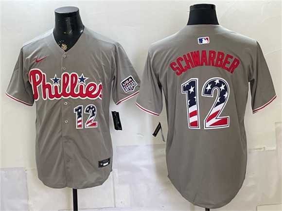 Men's Philadelphia Phillies #12 Kyle Schwarber Gray USA 250 Fourth of July Home Stitched Jersey Dzhi,We sell and wholesale Men's Philadelphia Phillies #12 Kyle Schwarber Gray USA 250 Fourth of July Home Stitched Jersey Dzhi on line form chian!