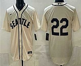 Men's Seattle Mariners #22 Bryan Woo Cream Alternate Stitched Jersey,baseball caps,new era cap wholesale,wholesale hats