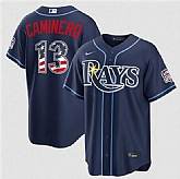 Men's Tampa Bay Rays #13 Junior Caminero Navy 2026 USA 250 Fourth of July Home Stitched Jersey Dzhi,baseball caps,new era cap wholesale,wholesale hats