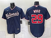 Men's Washington Nationals #29 James Wood Navy Stitched Jersey,baseball caps,new era cap wholesale,wholesale hats