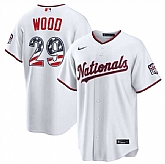 Men's Washington Nationals #29 James Wood White USA 250 Fourth of July Home Stitched Jersey Dzhi,baseball caps,new era cap wholesale,wholesale hats