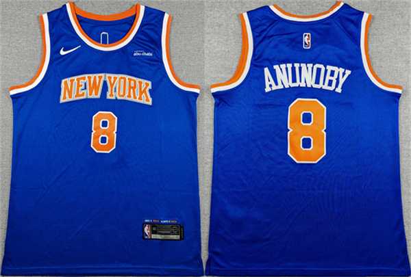 Men's New Yok Knicks #8 OG Anunoby Blue Icon Edition Edition Stitched Basketball Jersey,We sell and wholesale Men's New Yok Knicks #8 OG Anunoby Blue Icon Edition Edition Stitched Basketball Jersey on line form chian!