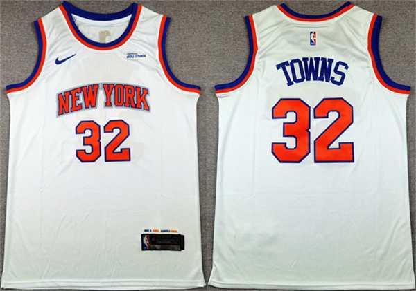 Men's New Yok Knicks #32 Karl-Anthony Towns White 2024 Association Edition Stitched Basketball Jersey,We sell and wholesale Men's New Yok Knicks #32 Karl-Anthony Towns White 2024 Association Edition Stitched Basketball Jersey on line form chian!