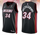 Men's Miami Heat #34 Giannis Antetokounmpo Black 2025 Icon Edition Swingman Stitched Basketball Jersey Dzhi,baseball caps,new era cap wholesale,wholesale hats