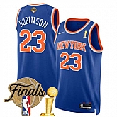 Men's New Yok Knicks #23 Mitchell Robinson Blue 2026 Finals Patch And Finals Champions Patch Icon Edition Stitched Basketball Jersey Dzhi,baseball caps,new era cap wholesale,wholesale hats