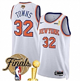 New Yok Knicks #32 Karl-Anthony Towns White 2026 Finals Patch And Finals Champions Patch Association Edition Stitched Basketball Jersey Dzhi,baseball caps,new era cap wholesale,wholesale hats