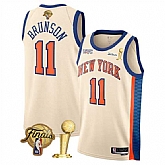 New Yok Knicks #11 Jalen Brunson Cream 2026 Finals Patch And Finals Champions Patch City Edition Stitched Basketball Jersey Dzhi,baseball caps,new era cap wholesale,wholesale hats