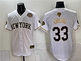 Men's New York Knicks #33 Patrick Ewing White Gold 2026 Finals & Eastern Conference Champions Patch Stitched Jersey Dzhi,baseball caps,new era cap wholesale,wholesale hats