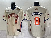 Men's New York Knicks #8 OG Anunoby Cream 2026 Finals & Eastern Conference Champions Patch Stitched Jersey Dzhi,baseball caps,new era cap wholesale,wholesale hats