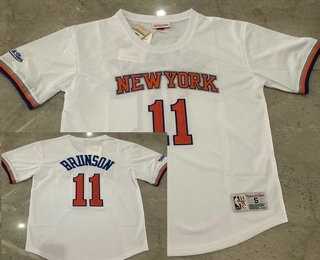 Men's New York Knicks #11 Jalen Brunson White Short-Sleeved Swingman Stitched Throwback Jersey Dzhi,We sell and wholesale Men's New York Knicks #11 Jalen Brunson White Short-Sleeved Swingman Stitched Throwback Jersey Dzhi on line form chian!