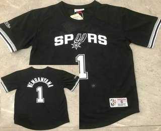 Men's San Antonio Spurs #1 Victor Wembanyama Black Short-Sleeved Swingman Stitched Throwback Jersey Dzhi,We sell and wholesale Men's San Antonio Spurs #1 Victor Wembanyama Black Short-Sleeved Swingman Stitched Throwback Jersey Dzhi on line form chian!