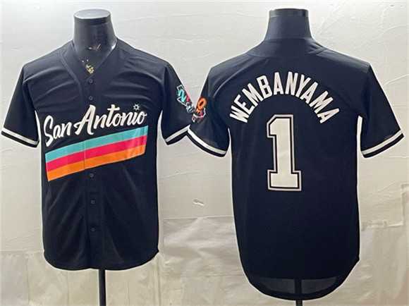 Men's San Antonio Spurs #1 Victor Wembanyama Black Stitched Jersey Dzhi,We sell and wholesale Men's San Antonio Spurs #1 Victor Wembanyama Black Stitched Jersey Dzhi on line form chian!