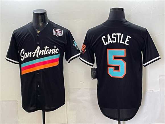 Men's San Antonio Spurs #5 Stephon Castle Black USA 250' Patch City Edition Stitched Jersey Dzhi,We sell and wholesale Men's San Antonio Spurs #5 Stephon Castle Black USA 250' Patch City Edition Stitched Jersey Dzhi on line form chian!