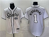 Men's San Antonio Spurs #1 Victor Wembanyama White Stitched Jersey Dzhi,baseball caps,new era cap wholesale,wholesale hats