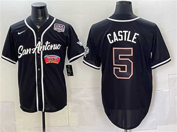 Men's San Antonio Spurs #5 Stephon Castle Black USA 250' Patch Stitched Jersey Dzhi,We sell and wholesale Men's San Antonio Spurs #5 Stephon Castle Black USA 250' Patch Stitched Jersey Dzhi on line form chian!