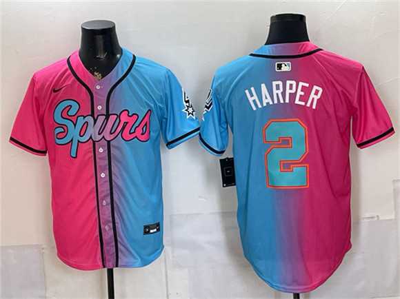 Men's San Antonio Spurs #2 Dylan Harper Pink Blue Limited Stitched Jersey Dzhi,We sell and wholesale Men's San Antonio Spurs #2 Dylan Harper Pink Blue Limited Stitched Jersey Dzhi on line form chian!