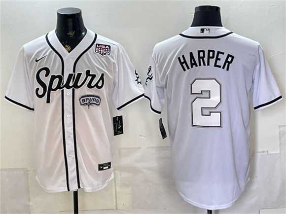 Men's San Antonio Spurs #2 Dylan Harper White USA 250' Patch Stitched Jersey Dzhi,We sell and wholesale Men's San Antonio Spurs #2 Dylan Harper White USA 250' Patch Stitched Jersey Dzhi on line form chian!