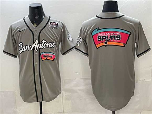 Men's San Antonio Spurs Team Big Logo Gray USA 250' Patch Stitched Jersey Dzhi,We sell and wholesale Men's San Antonio Spurs Team Big Logo Gray USA 250' Patch Stitched Jersey Dzhi on line form chian!
