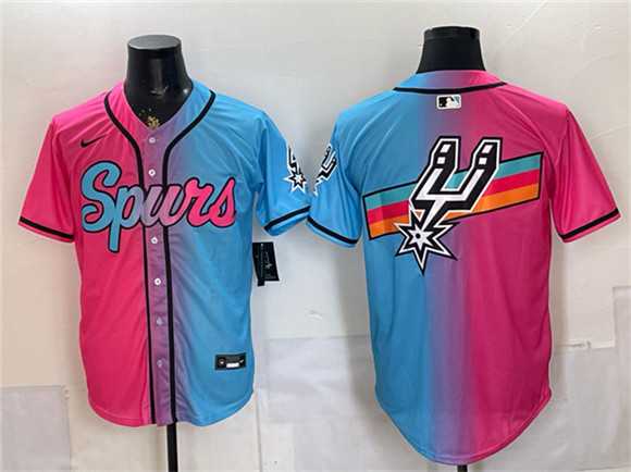 Men's San Antonio Spurs Team Big Logo Pink Blue Limited Stitched Jersey Dzhi,We sell and wholesale Men's San Antonio Spurs Team Big Logo Pink Blue Limited Stitched Jersey Dzhi on line form chian!