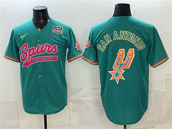 Men's San Antonio Spurs Team Big Logo Teal USA 250' Patch Stitched Jersey Dzhi,We sell and wholesale Men's San Antonio Spurs Team Big Logo Teal USA 250' Patch Stitched Jersey Dzhi on line form chian!