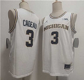 Men's Michigan Wolverines #3 Elliot Cadeau White 2026 Vapor Limited Stitched Jersey,baseball caps,new era cap wholesale,wholesale hats