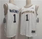 Men's Michigan Wolverines #1 Trey McKenney White 2026 Vapor Limited Stitched Jersey,baseball caps,new era cap wholesale,wholesale hats