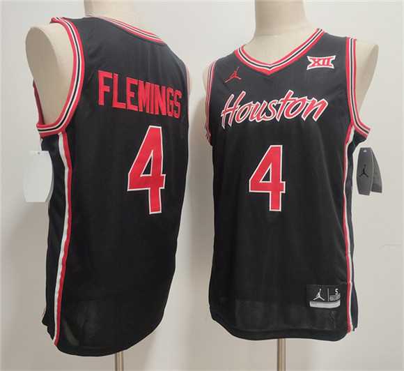 Men's Houston Cougars #4 Kingston Flemings Black 2026 Stitched Jersey,We sell and wholesale Men's Houston Cougars #4 Kingston Flemings Black 2026 Stitched Jersey on line form chian!