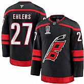 Men's Carolina Hurricanes #27 Nikolaj Ehlers Black 2026 Stanley Cup Champions Home Stitched Jersey Dzhi,baseball caps,new era cap wholesale,wholesale hats