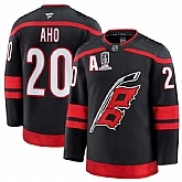 Men's Carolina Hurricanes #20 Sebastian Aho Black 2026 Stanley Cup Champions And A Patch Home Stitched Jersey Dzhi,baseball caps,new era cap wholesale,wholesale hats