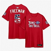Men's National League #5 Freddie Freeman Red 2026 All-Star Game Name & Number T-Shirt,baseball caps,new era cap wholesale,wholesale hats