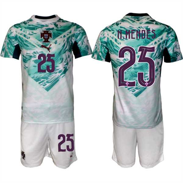 Men's Portugal Team #25 Nuno Mendes Green 2026 World Cup Away Soccer Jersey Suit,We sell and wholesale Men's Portugal Team #25 Nuno Mendes Green 2026 World Cup Away Soccer Jersey Suit on line form chian!