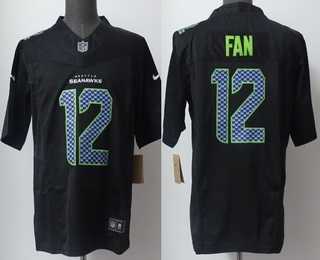 Men's Seattle Seahawks #12 Fan Limited Black Fashion FUSE Vapor Jersey,We sell and wholesale Men's Seattle Seahawks #12 Fan Limited Black Fashion FUSE Vapor Jersey on line form chian!
