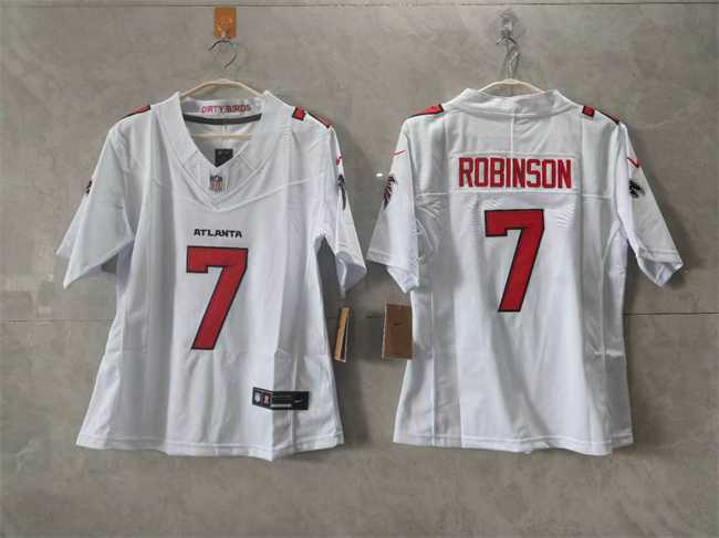 Women's Atlanta Falcons #7 Bijan Robinson White 2026 New F.U.S.E. Stitched Jersey(Run Small),We sell and wholesale Women's Atlanta Falcons #7 Bijan Robinson White 2026 New F.U.S.E. Stitched Jersey(Run Small) on line form chian!