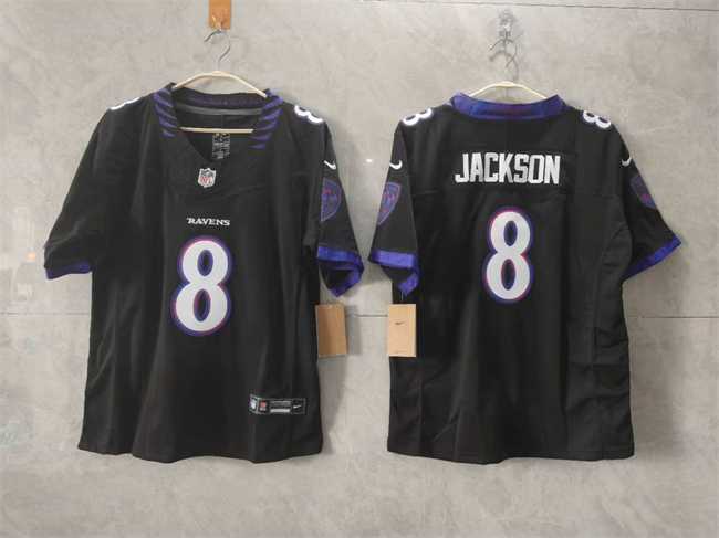 Women's Baltimore Ravens #8 Lamar Jackson Black F.U.S.E. Vapor Jersey(Run Small),We sell and wholesale Women's Baltimore Ravens #8 Lamar Jackson Black F.U.S.E. Vapor Jersey(Run Small) on line form chian!