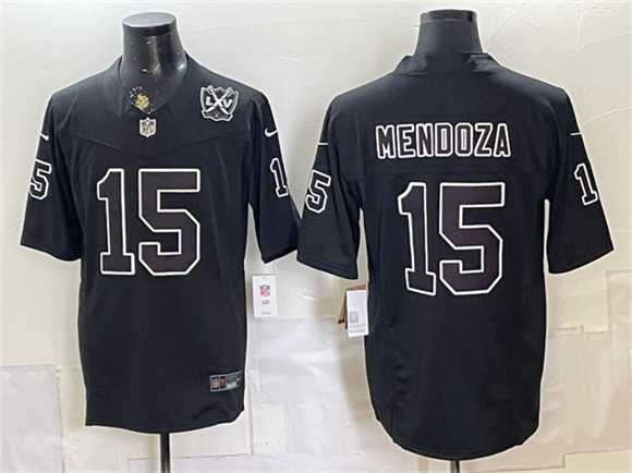 Men's Las Vegas Raiders #15 Fernando Mendoza Black F.U.S.E. 65th Anniversary Patch Vapor Untouchable Limited Stitched Jersey,We sell and wholesale Men's Las Vegas Raiders #15 Fernando Mendoza Black F.U.S.E. 65th Anniversary Patch Vapor Untouchable Limited Stitched Jersey on line form chian!