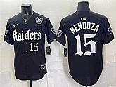 Men's Las Vegas Raiders #15 Fernando Mendoza Black 'Gothic Sin City Shadows Edition' With 65th Anniversary Patch Vapor Limited Stitched Baseball Jersey,baseball caps,new era cap wholesale,wholesale hats