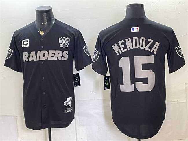 Men's Las Vegas Raiders #15 Fernando Mendoza Black With 3-Star C Patch Nevada Silver Stat Patch And 65th Anniversary Patch Stitched Jersey,We sell and wholesale Men's Las Vegas Raiders #15 Fernando Mendoza Black With 3-Star C Patch Nevada Silver Stat Patch And 65th Anniversary Patch Stitched Jersey on line form chian!