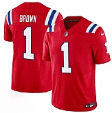 Men's New England Patriots #1 A.J. Brown Red 2026 F.U.S.E. Vapor Limited Stitched Jersey