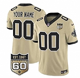 Men's New Orleans Saints Active Player Custom Gold F.U.S.E. 60th Anniversary Patch Vapor Limited Stitched Jersey,baseball caps,new era cap wholesale,wholesale hats